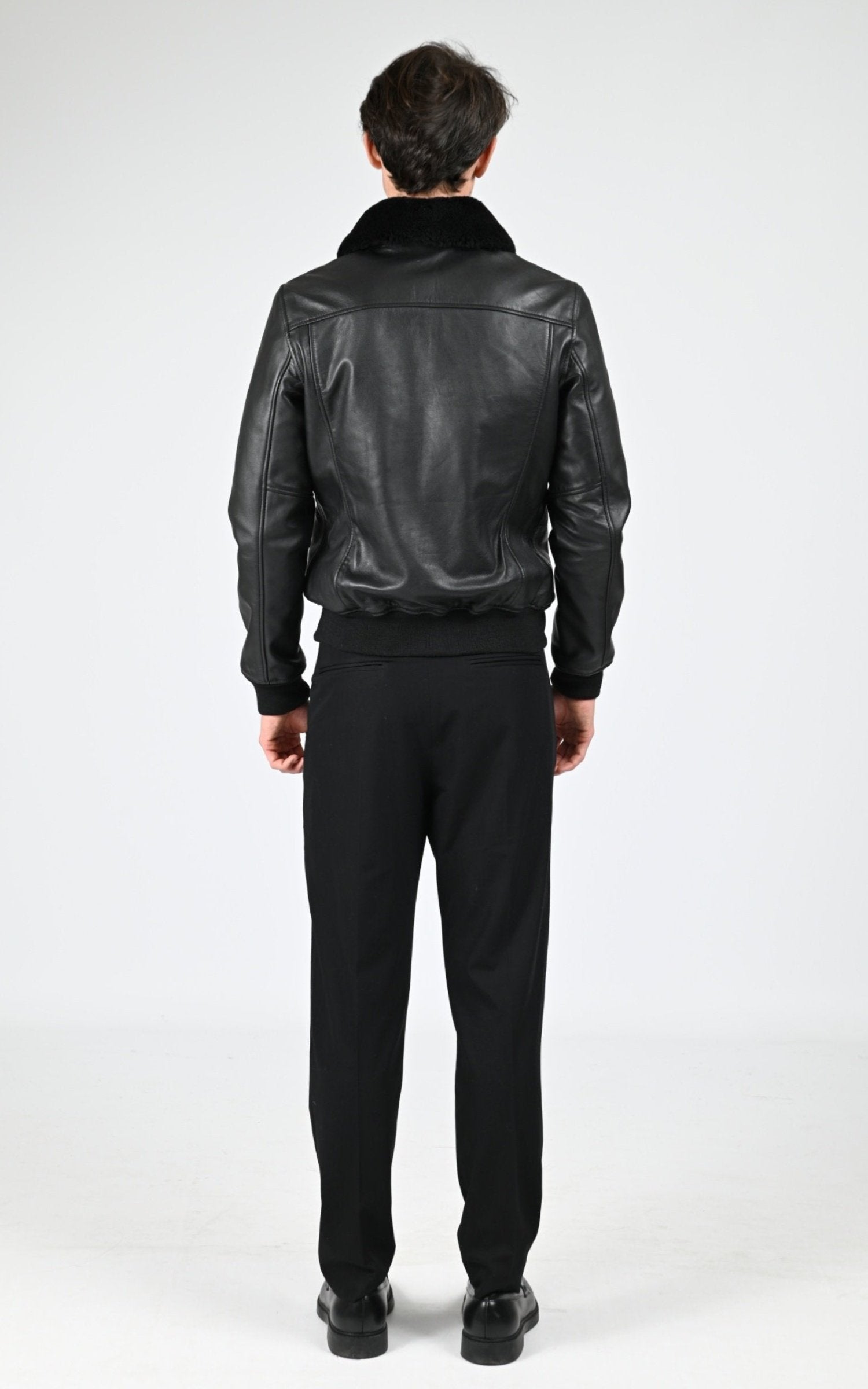 Blouson Cuir Homme Schott, modèle Lc yales 2 de couleur black 4