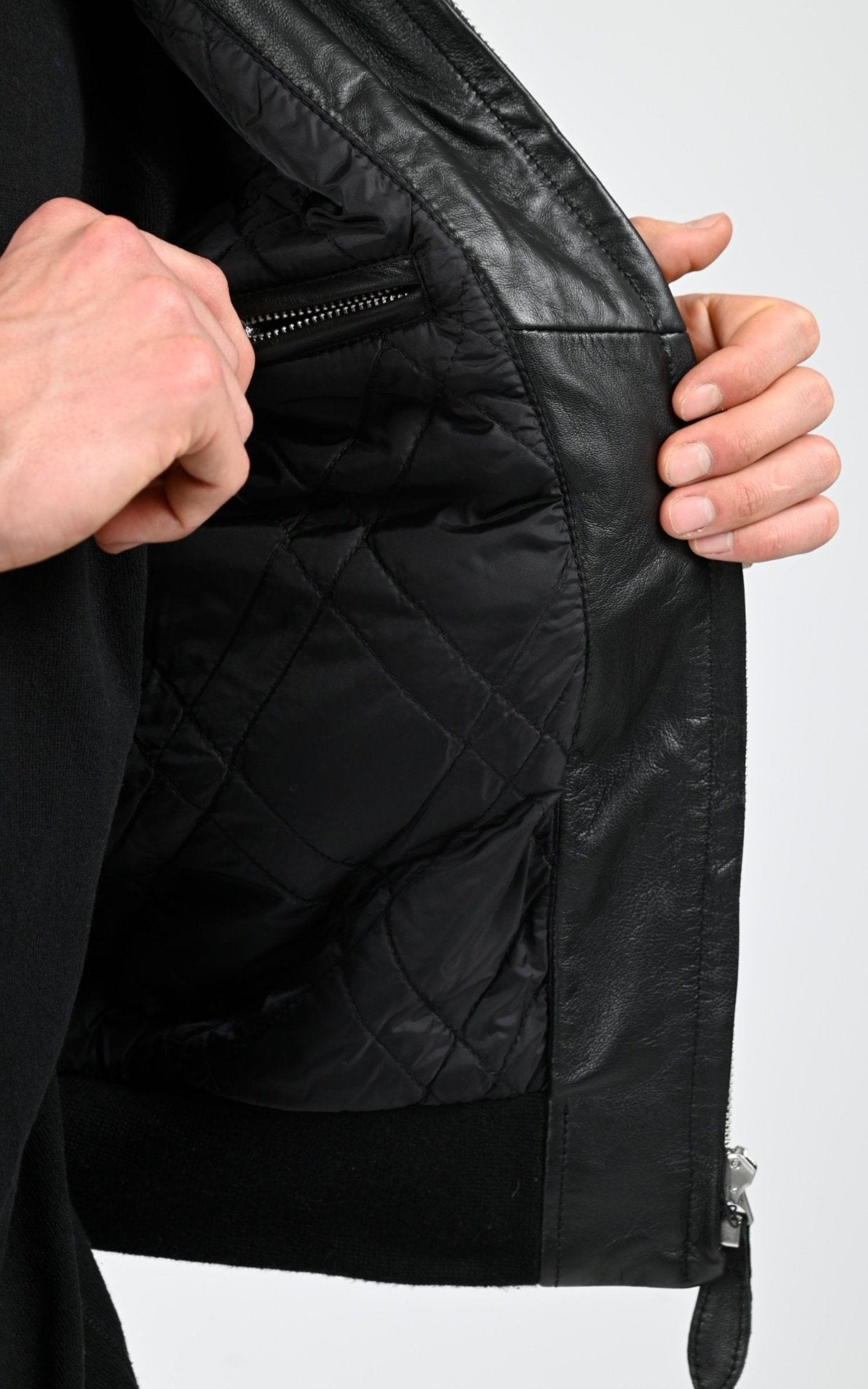 Blouson Cuir Homme Schott, modèle Lc yales 2 de couleur black 5