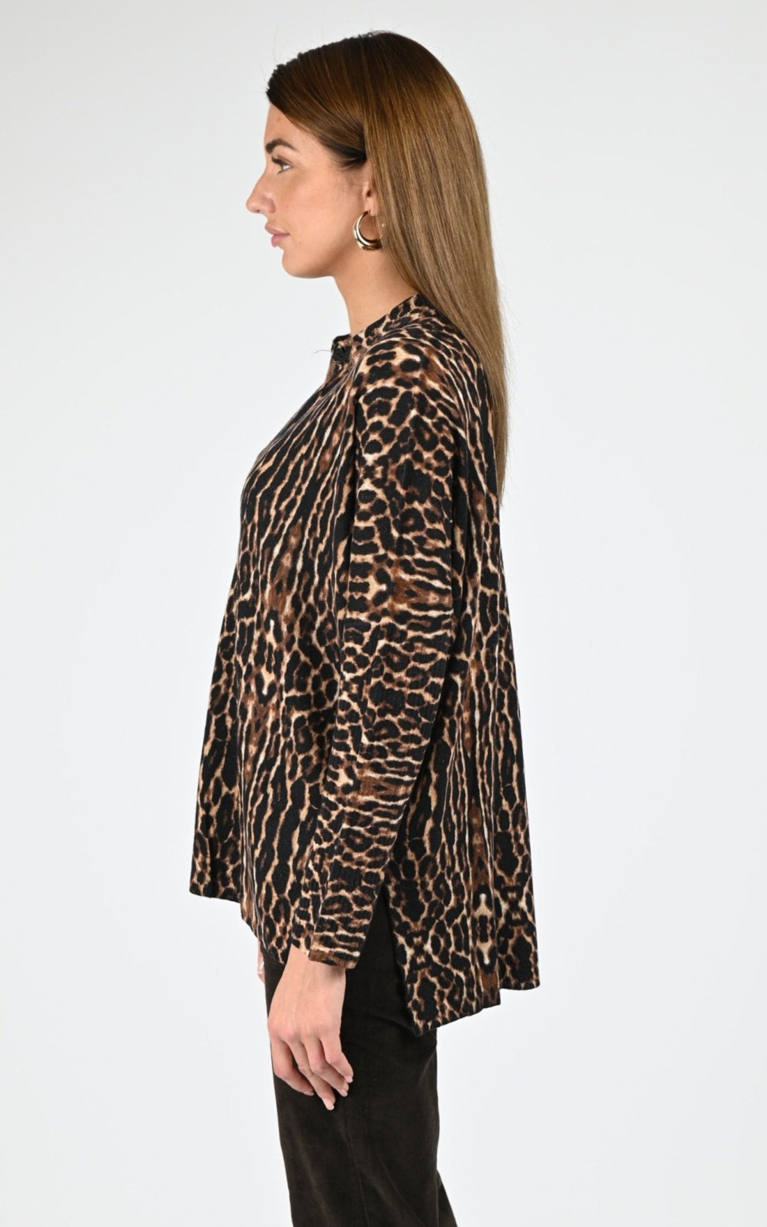 Pull poncho Textile Femme Notshy, modèle Lee 4704125c de couleur leopard
