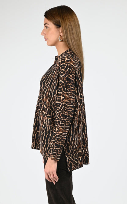 Pull poncho Textile Femme Notshy, modèle Lee 4704125c de couleur leopard