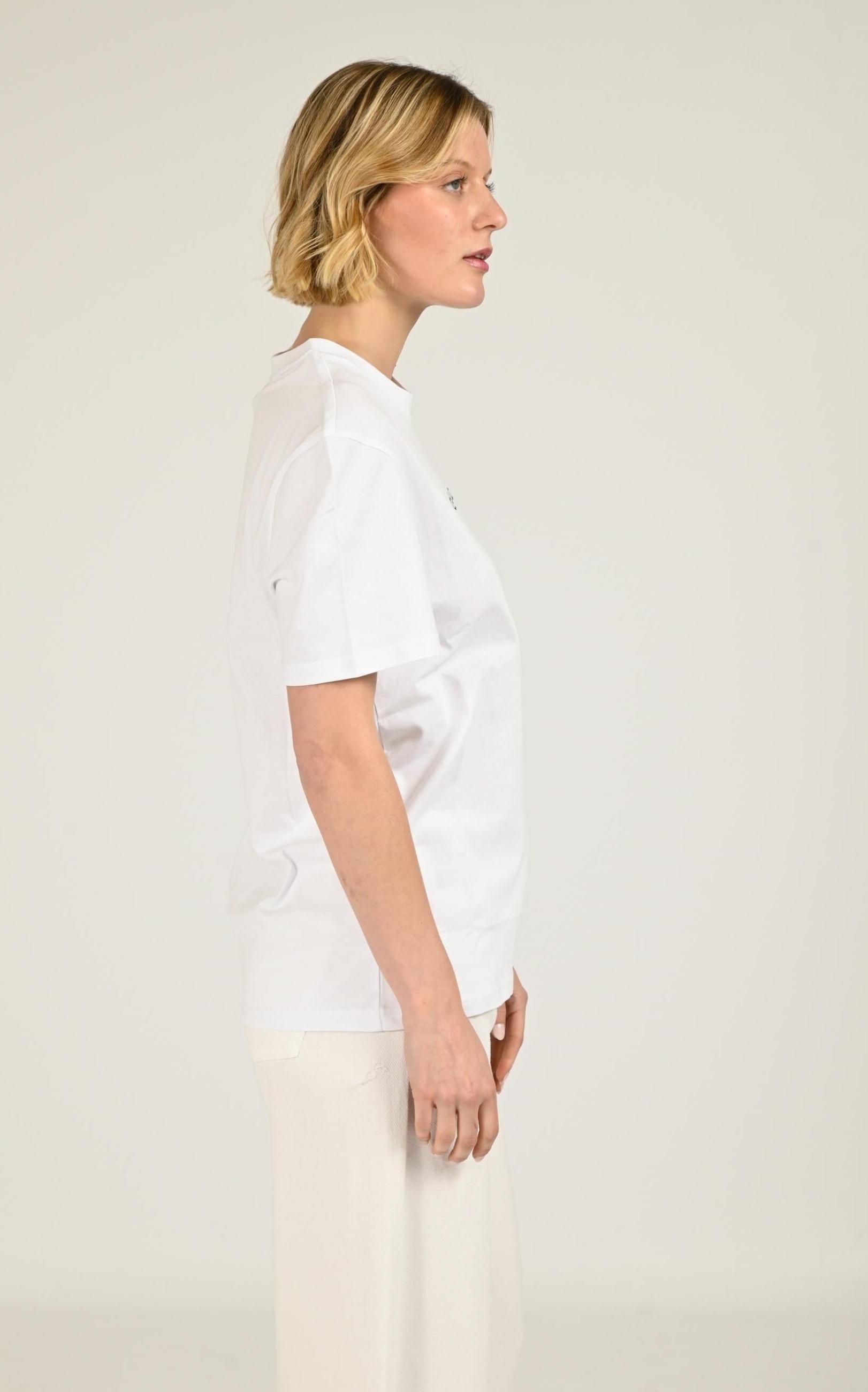 T-shirt Textile Mixte Gertrude Et Gaston, modèle Leonce de couleur blanc