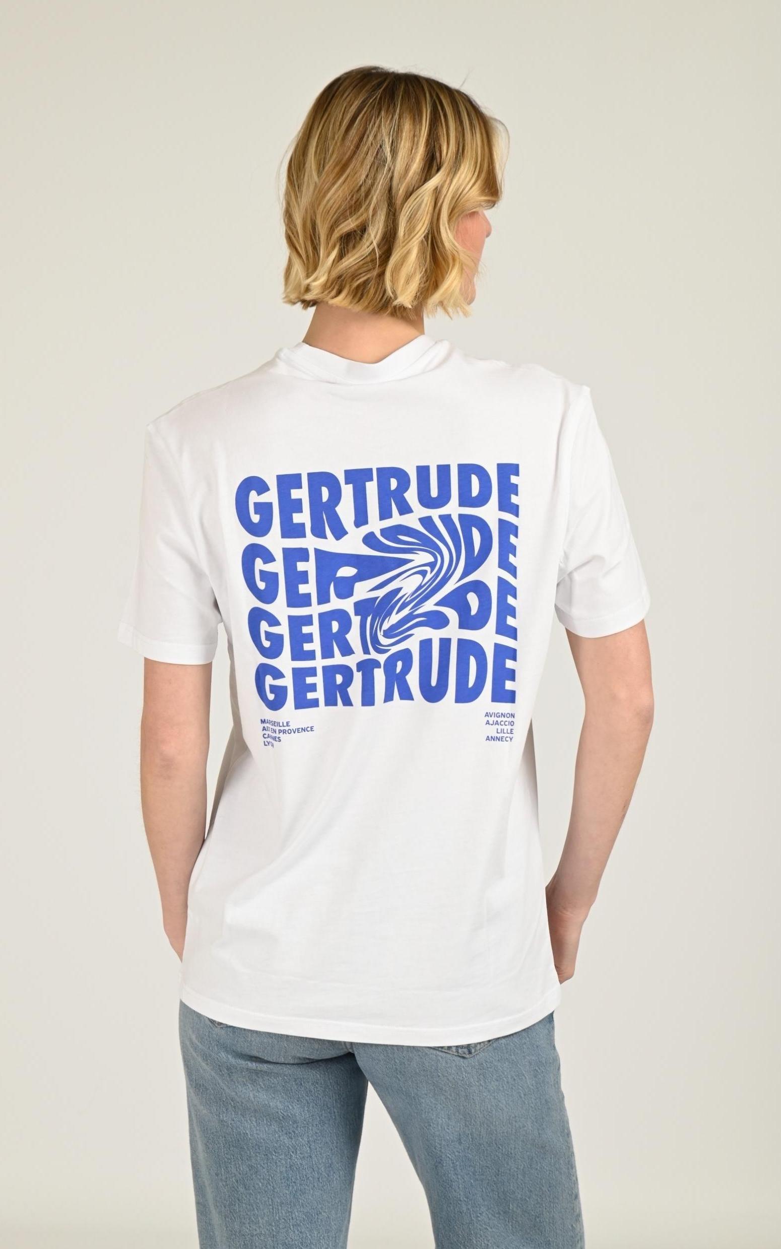 T-shirt Textile Mixte Gertrude Et Gaston, modèle Leonce fluidity de couleur blanc