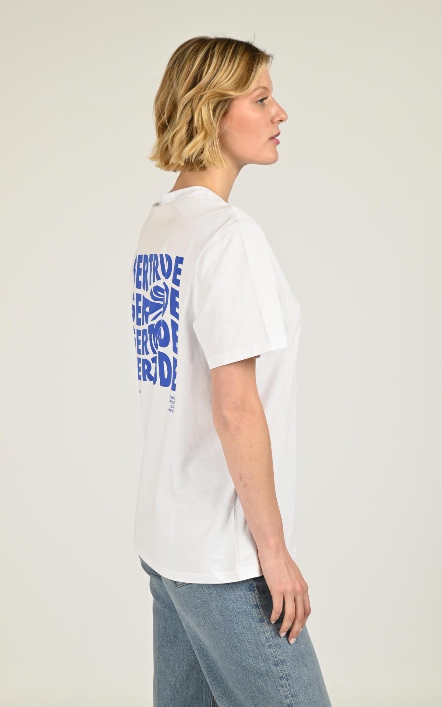 T-shirt Textile Mixte Gertrude Et Gaston, modèle Leonce fluidity de couleur blanc 4