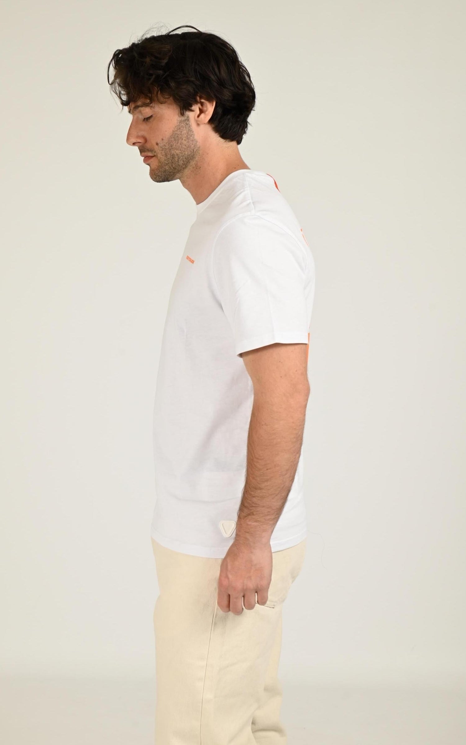 T-shirt Textile Mixte Gertrude Et Gaston, modèle Leonce geometry de couleur blanc 3