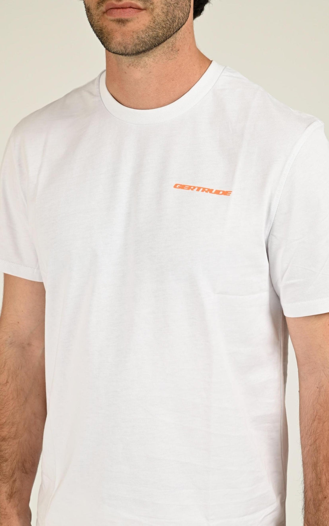 T-shirt Textile Mixte Gertrude Et Gaston, modèle Leonce geometry de couleur blanc