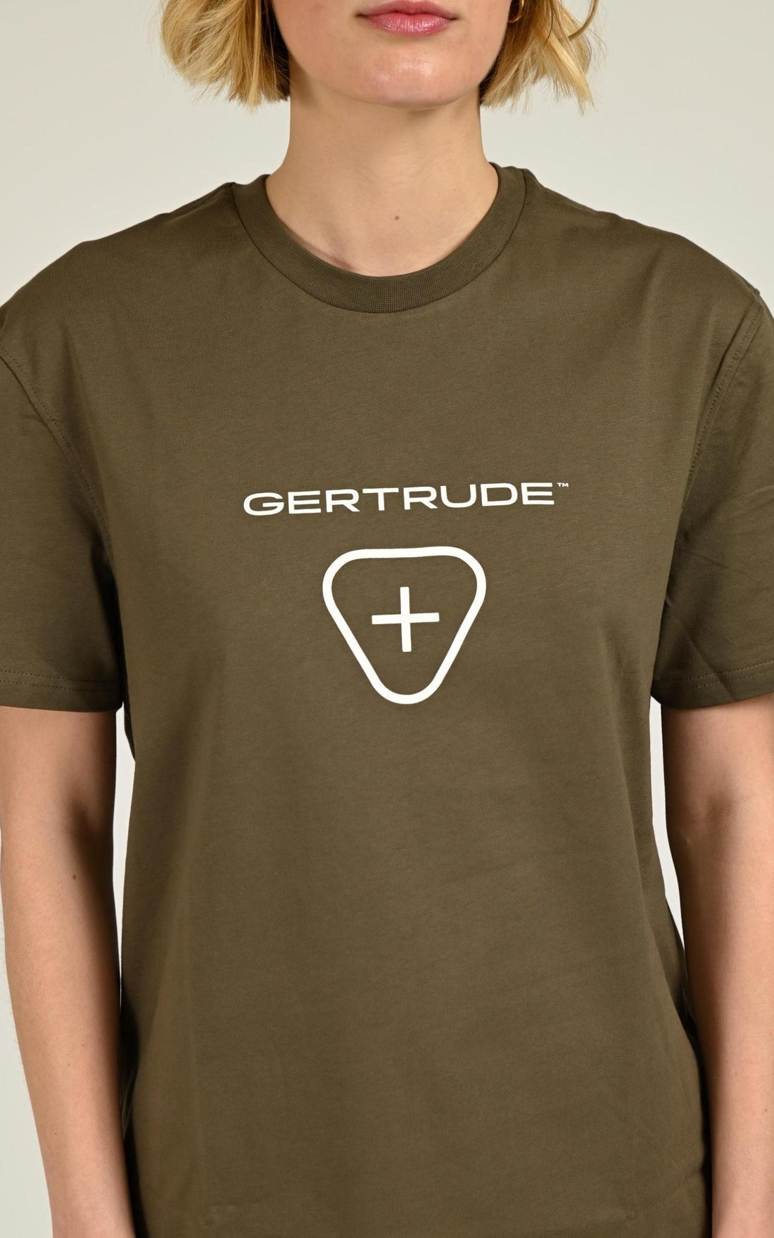 T-shirt Textile Mixte Gertrude Et Gaston, modèle Leonce logo de couleur kaki