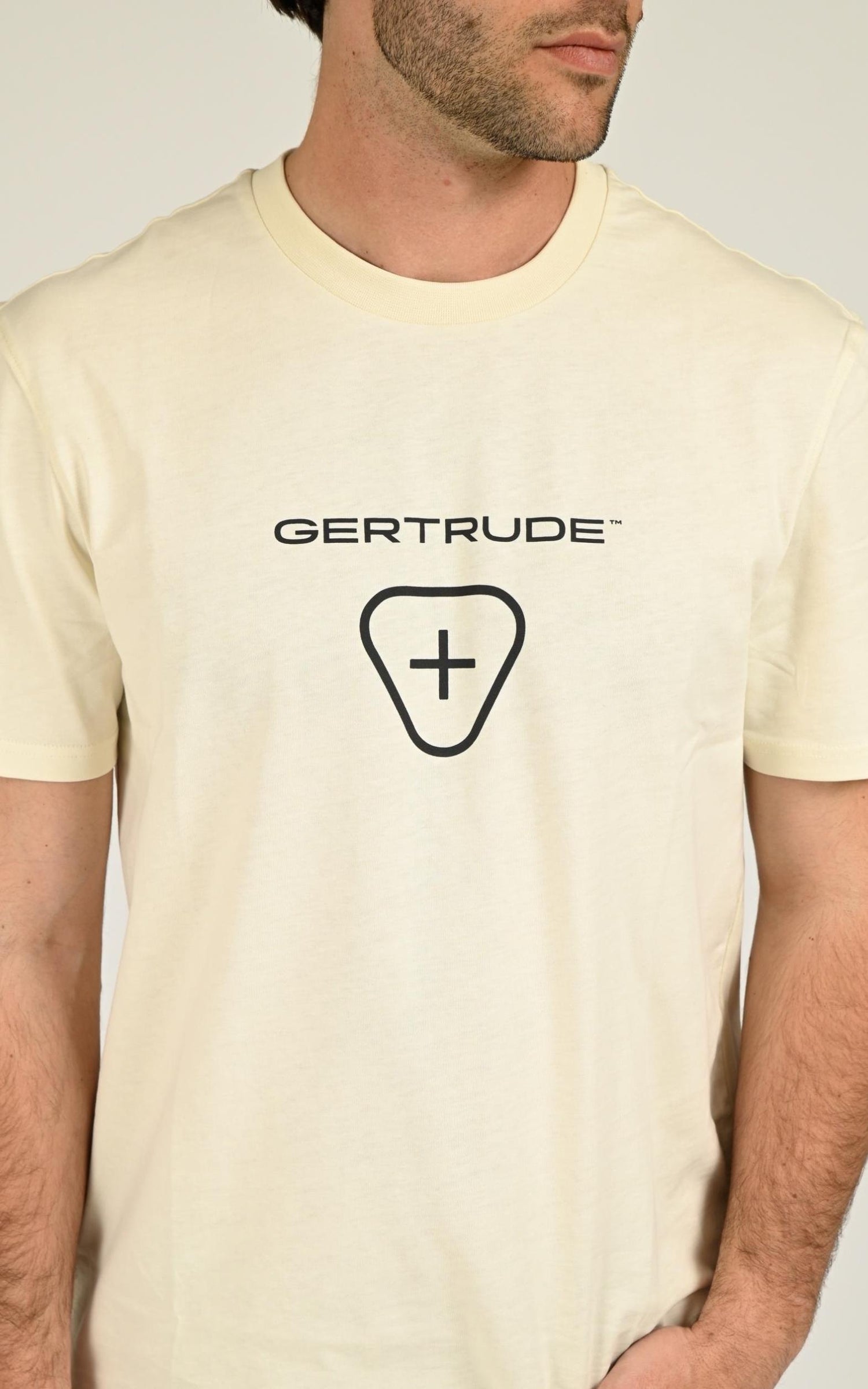 T-shirt Textile Mixte Gertrude Et Gaston, modèle Leonce logo de couleur beige / taupe 6