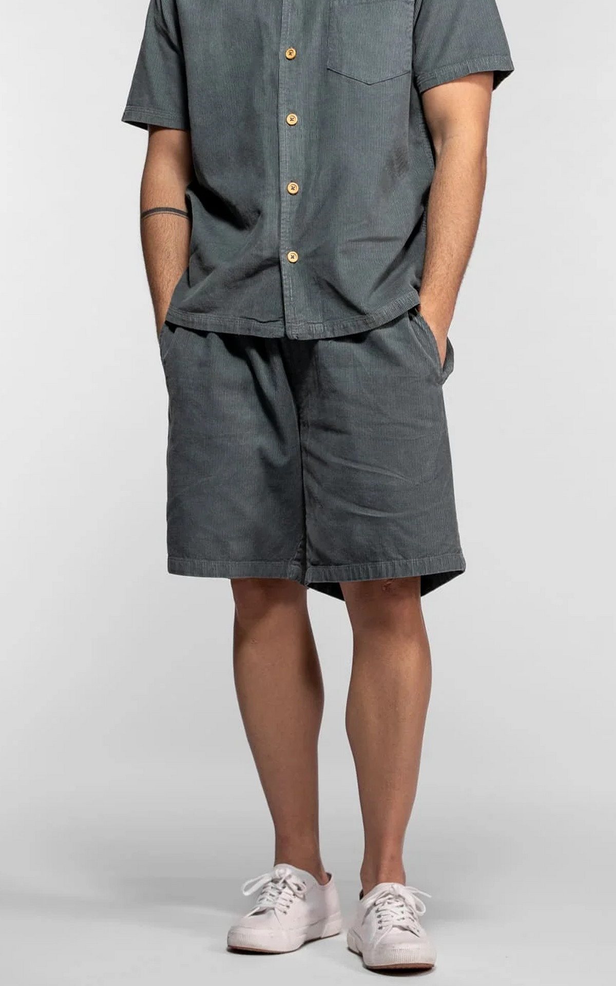 Short velours côtelé Letcher bleu