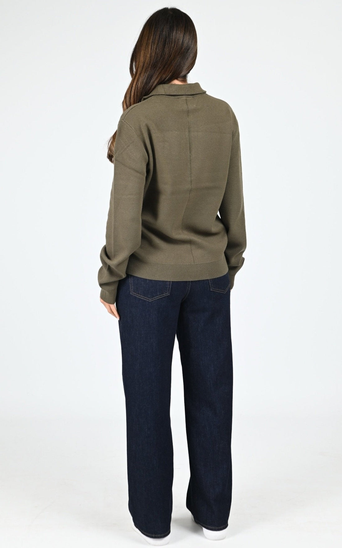 Pull Textile Mixte Gertrude, modèle Lewis patch de couleur kaki