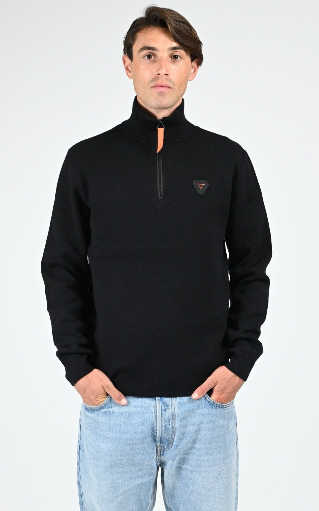 Pull Textile Mixte Gertrude, modèle Lewis patch de couleur black