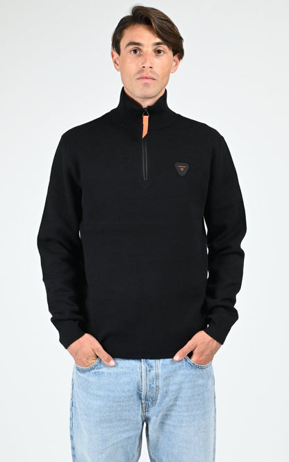 Pull Textile Mixte Gertrude, modèle Lewis patch de couleur black