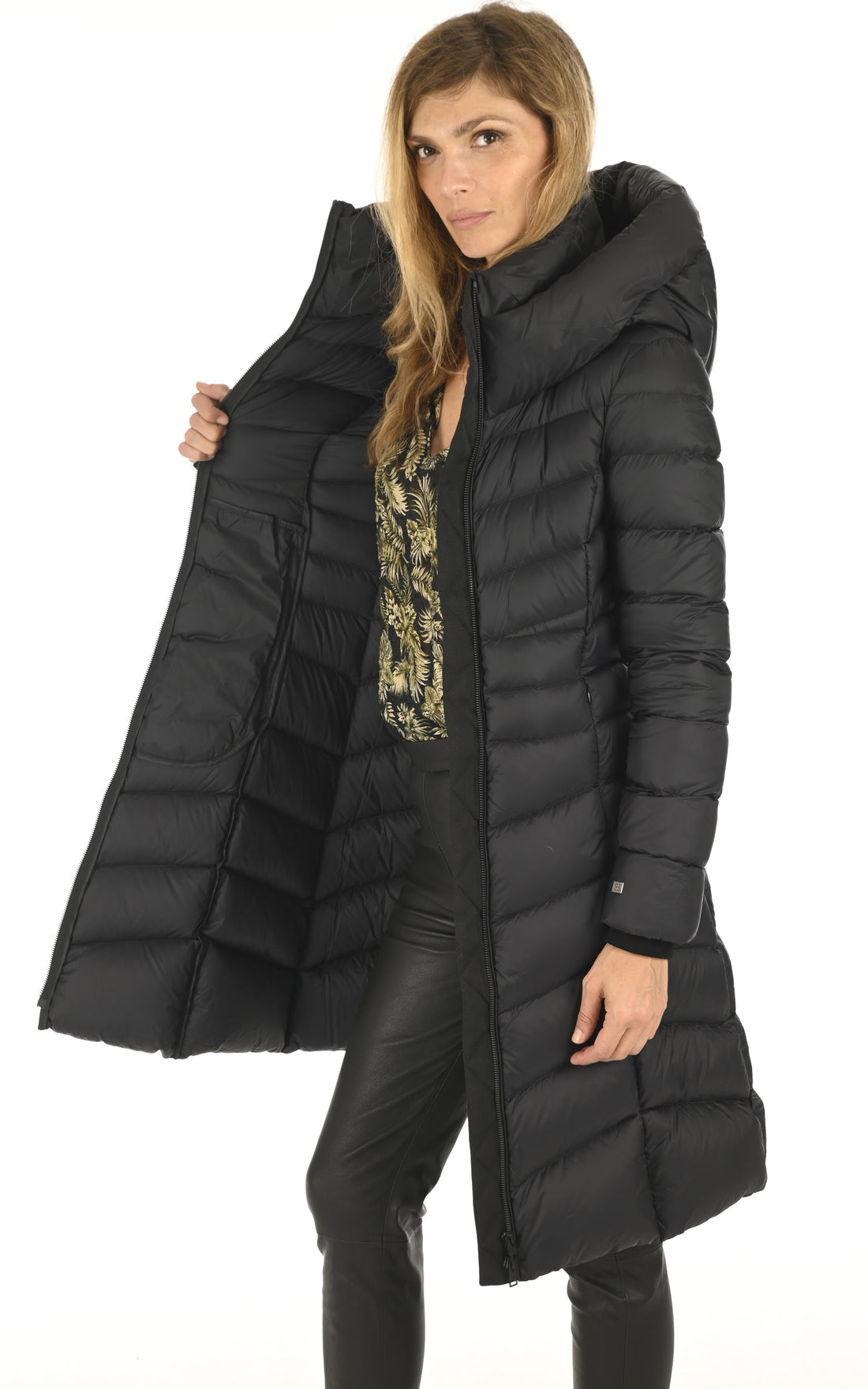 3/4 doudoune Textile Femme Soia &amp; kyo, modèle Lita-v de couleur noir