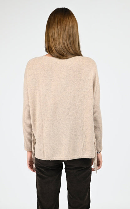 Pull poncho Textile Femme Notshy, modèle Livo 4704111c de couleur sandstone