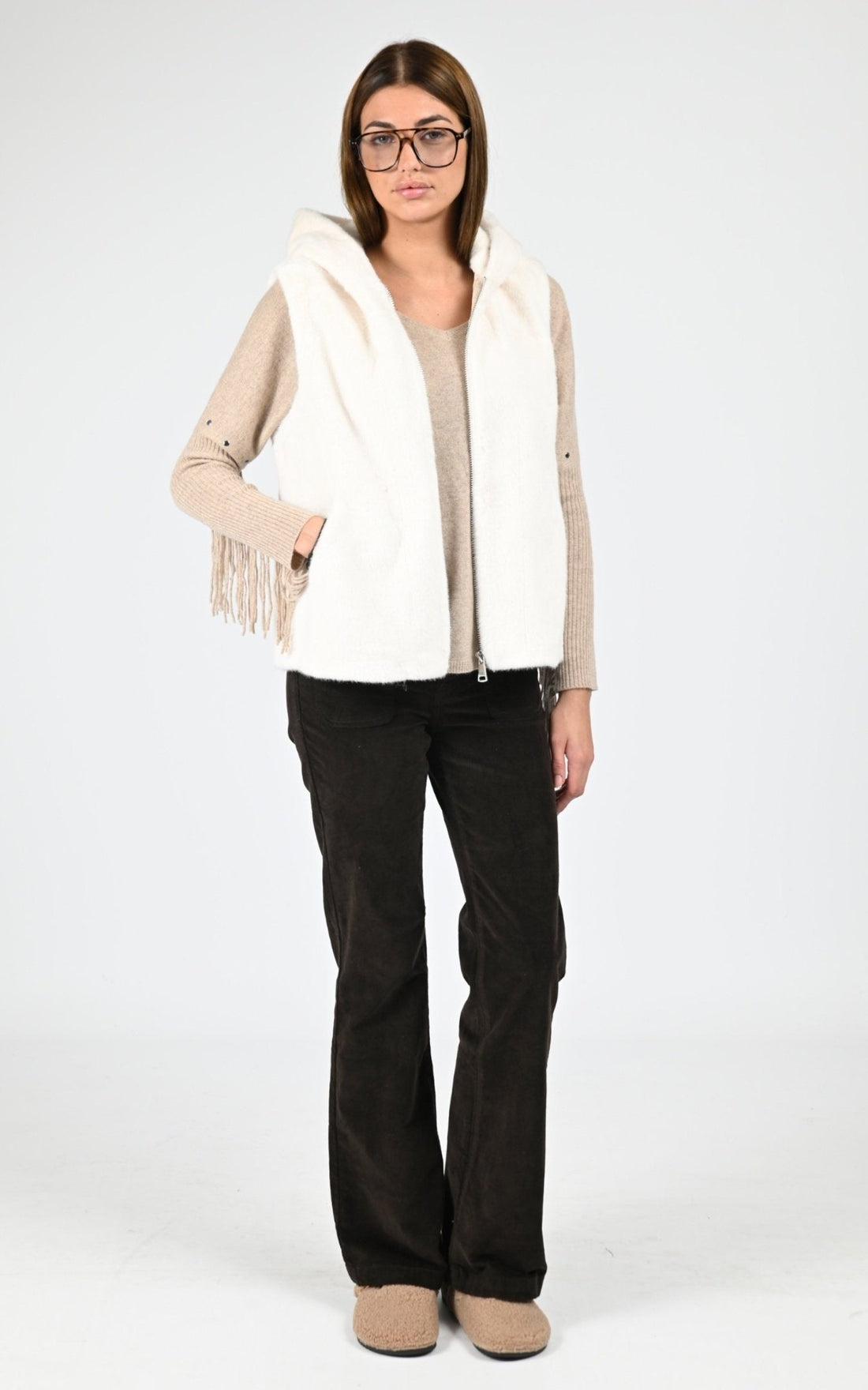 Pull poncho Textile Femme Notshy, modèle Livo 4704111c de couleur sandstone