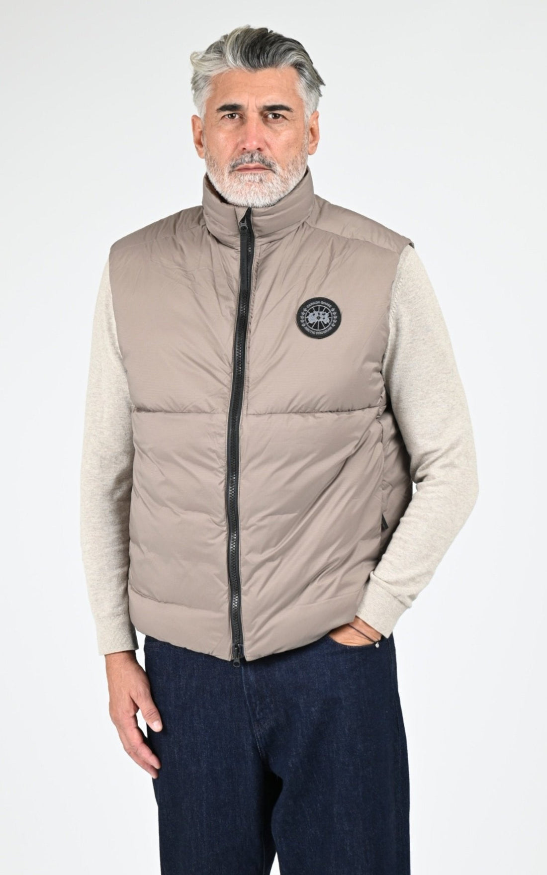 Gil doudoune Textile Homme Canada Goose, modèle Lodge vest 4160mb de couleur taupe grey 394