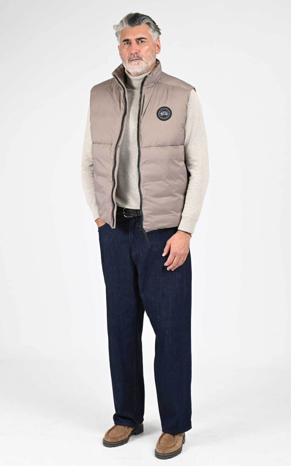 Gil doudoune Textile Homme Canada Goose, modèle Lodge vest 4160mb de couleur taupe grey 394
