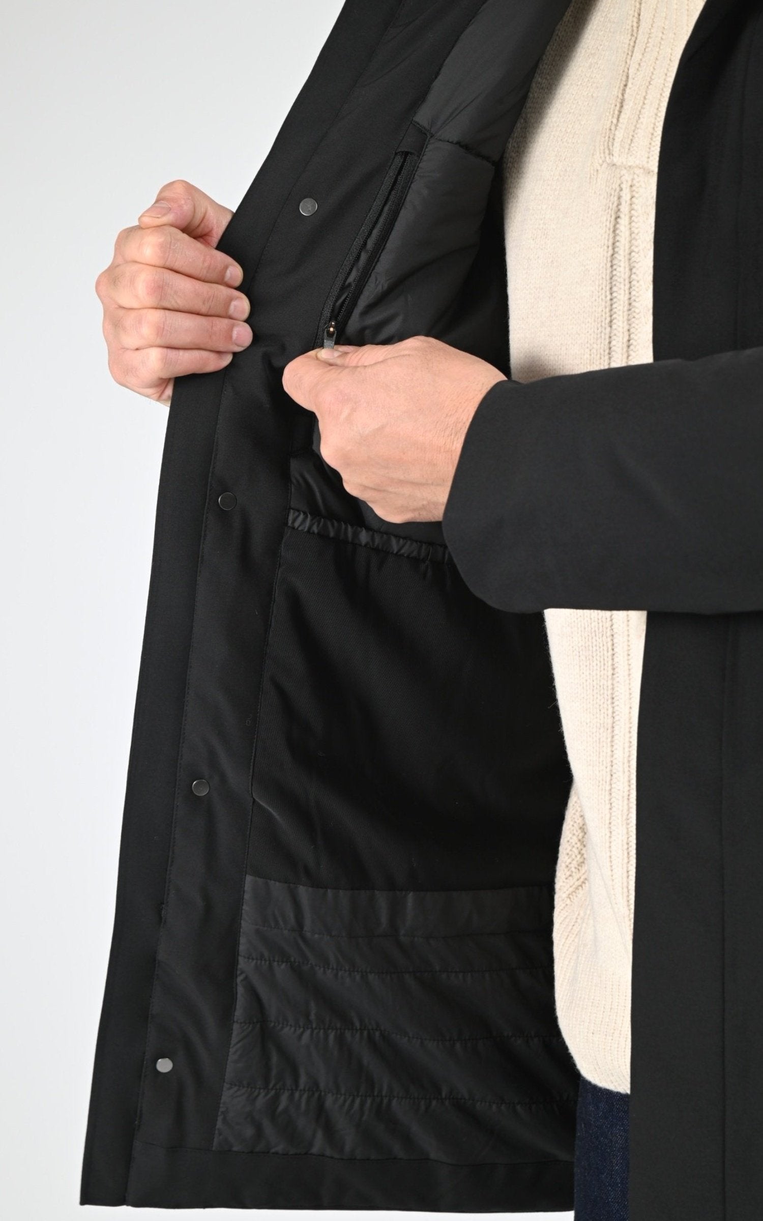 Parka Textile Homme Scandinavian Edition, modèle Loft ii de couleur onyx