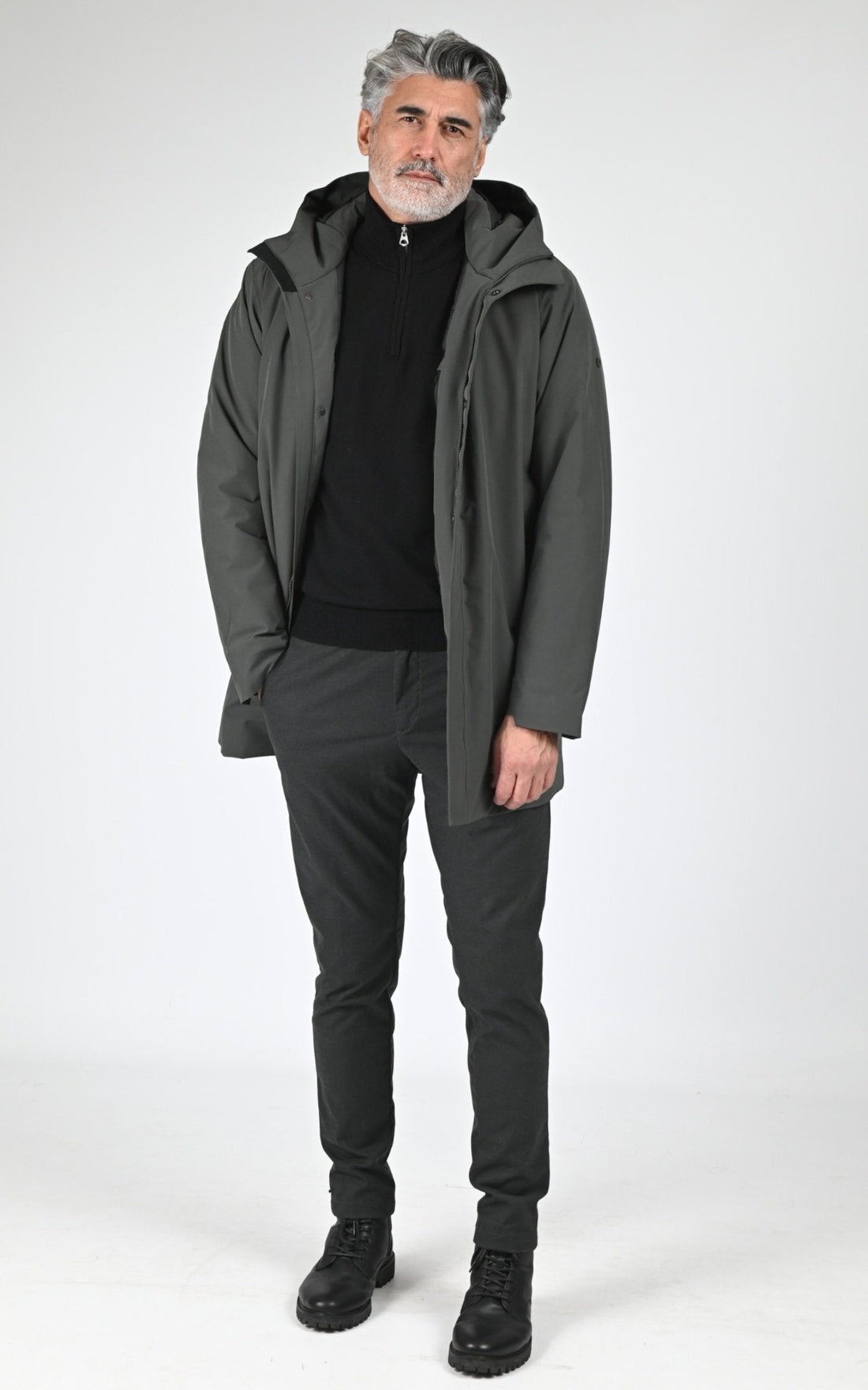 Parka Textile Homme Scandinavian Edition, modèle Loft ii de couleur dark olive