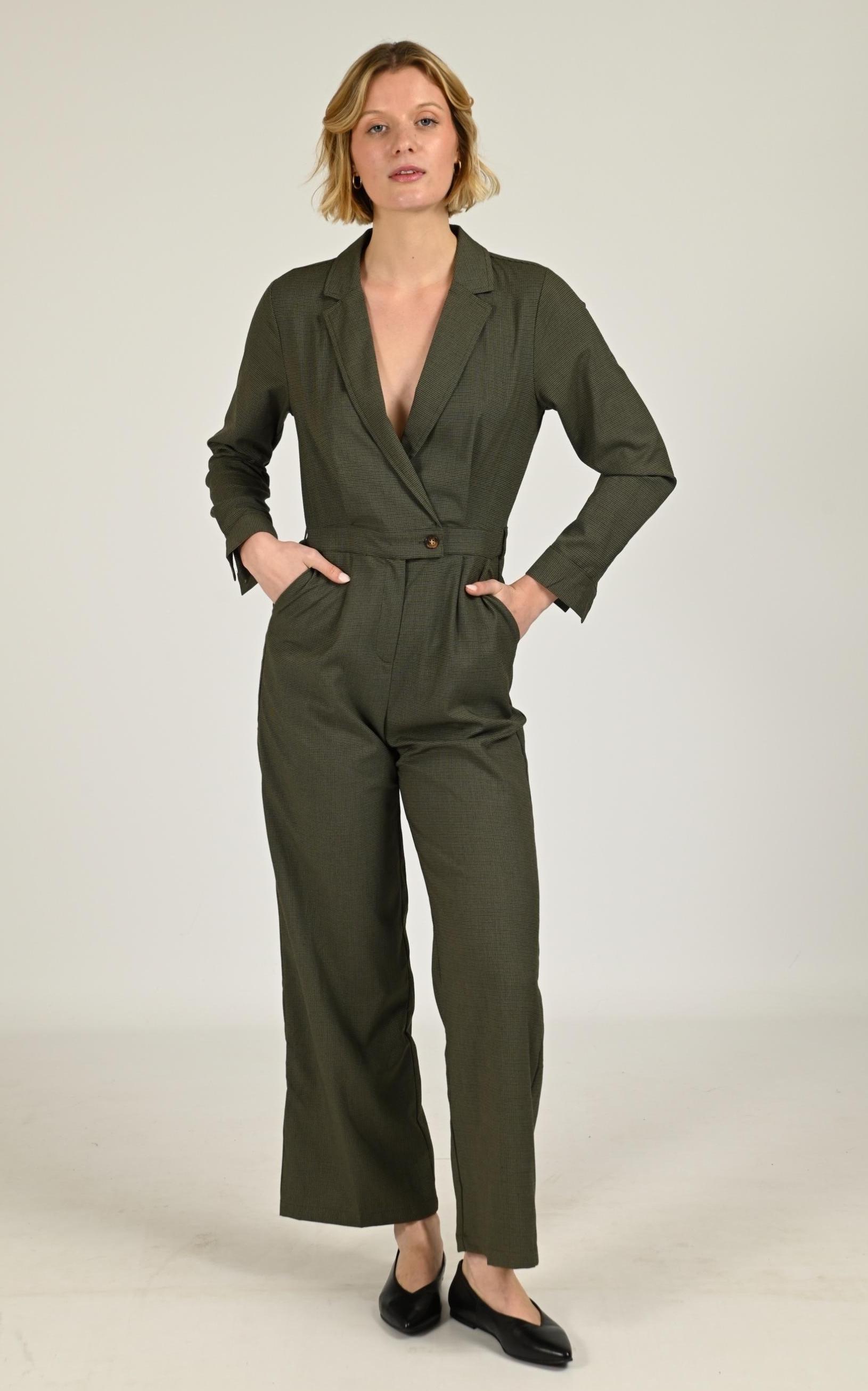 Pantalon Textile Femme La Petite Etoile, modèle Lola de couleur kaki