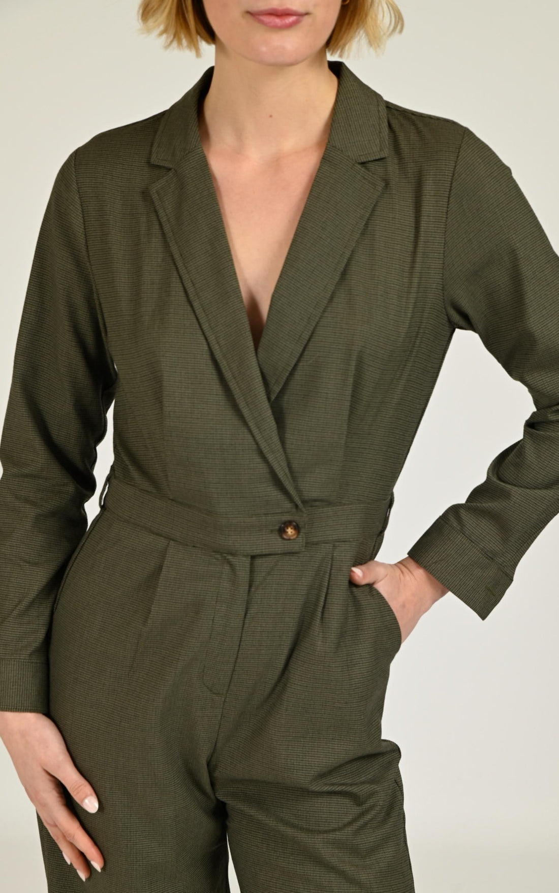 Pantalon Textile Femme La Petite Etoile, modèle Lola de couleur kaki