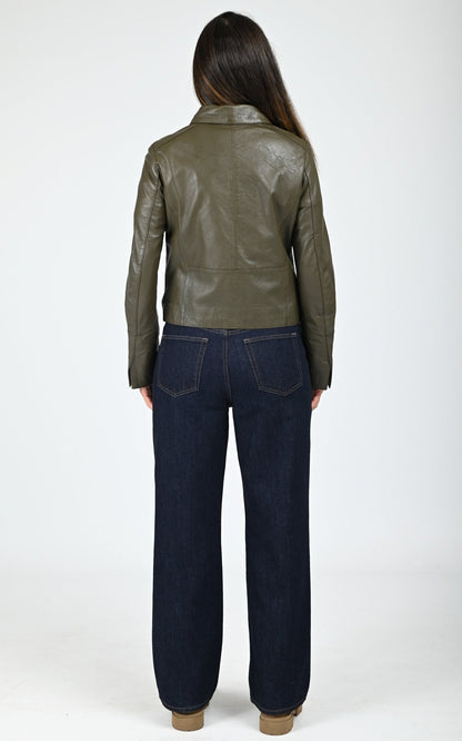 Veste paletot cuir Leslie bronze