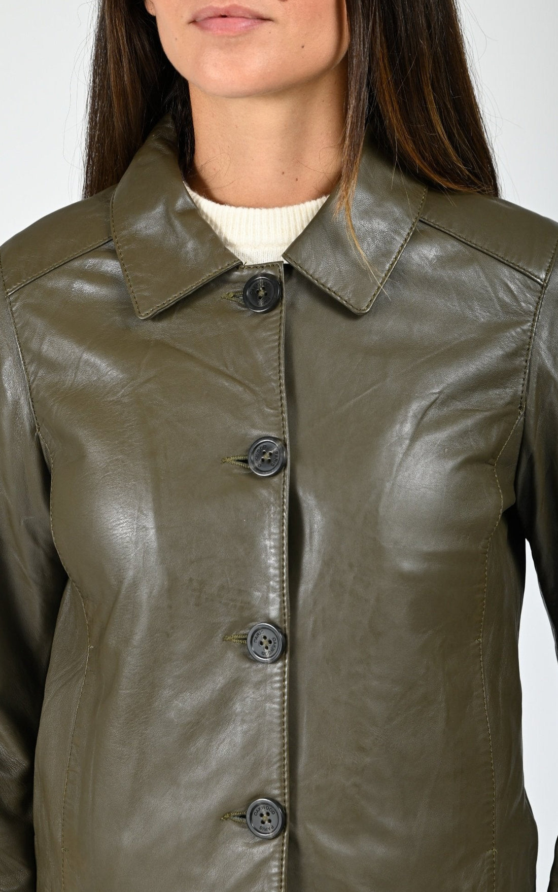 Veste paletot cuir Leslie bronze