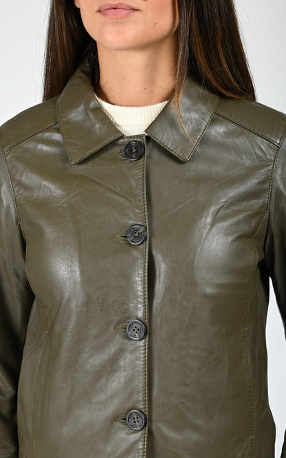 Veste paletot cuir Leslie bronze