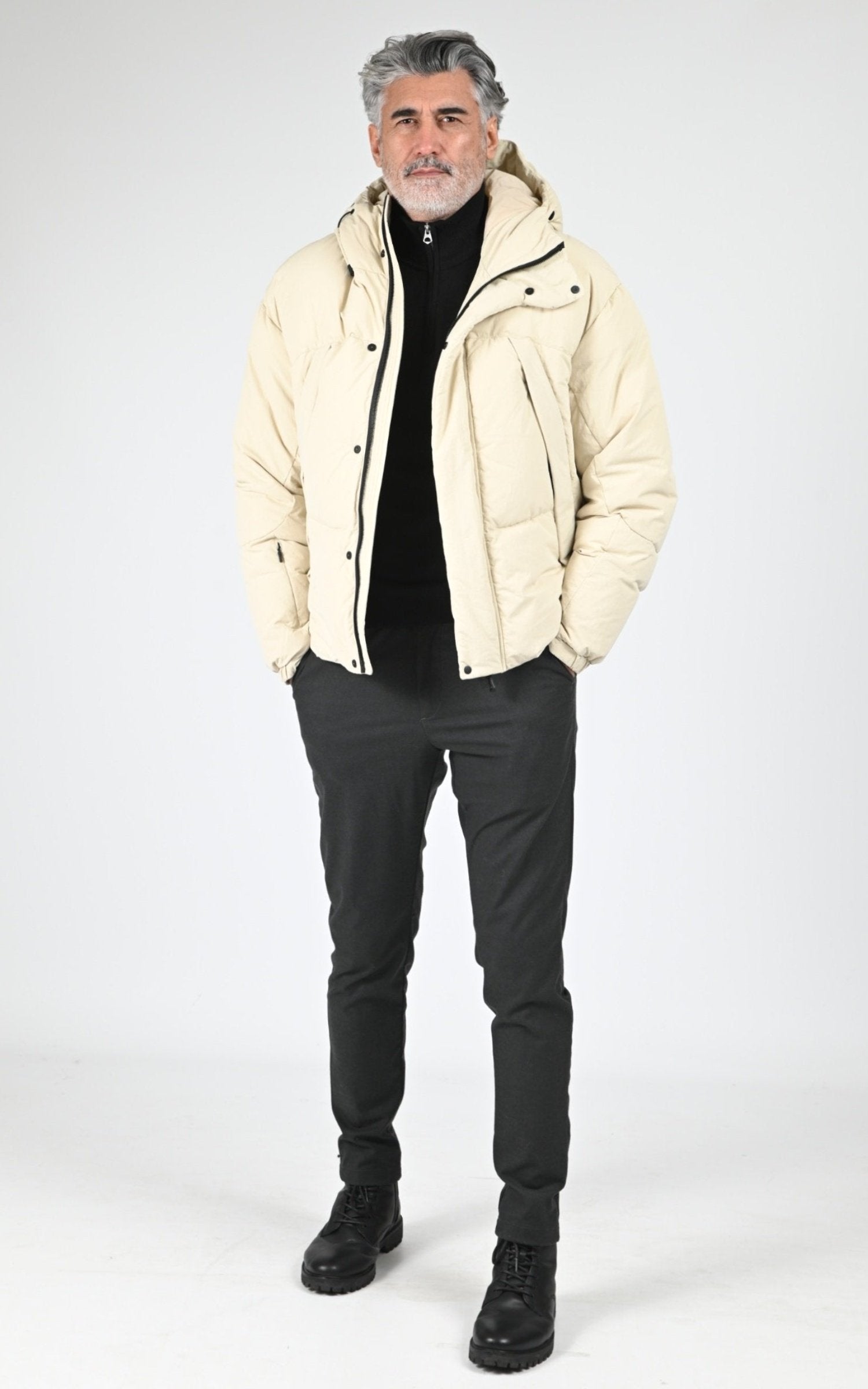 Ves doudoune Textile Homme Jg1, modèle Mag-3 down jacket de couleur bone