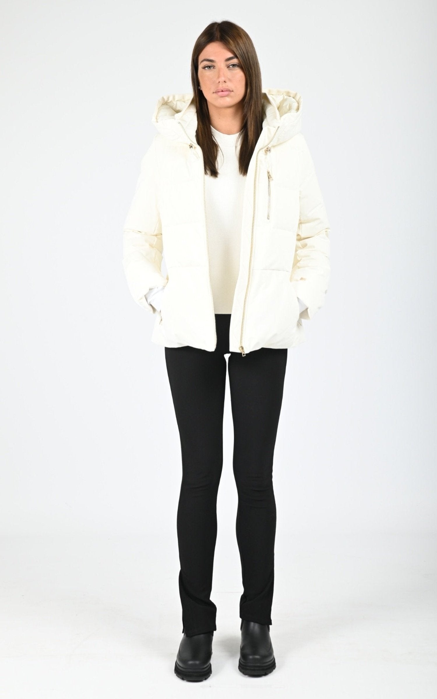 Ves  doudoune Textile Femme Soia &amp; Kyo, modèle Marilou de couleur powder