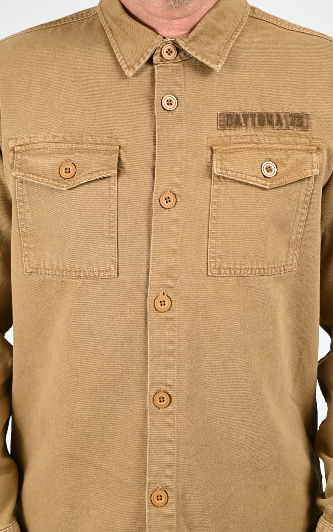 Chemise Textile Homme Daytona 73, modèle Melhart 102668 de couleur beige