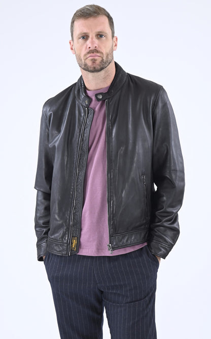 Blouson Cuir Homme Daytona 73, modèle Mercer 103391 de couleur noir
