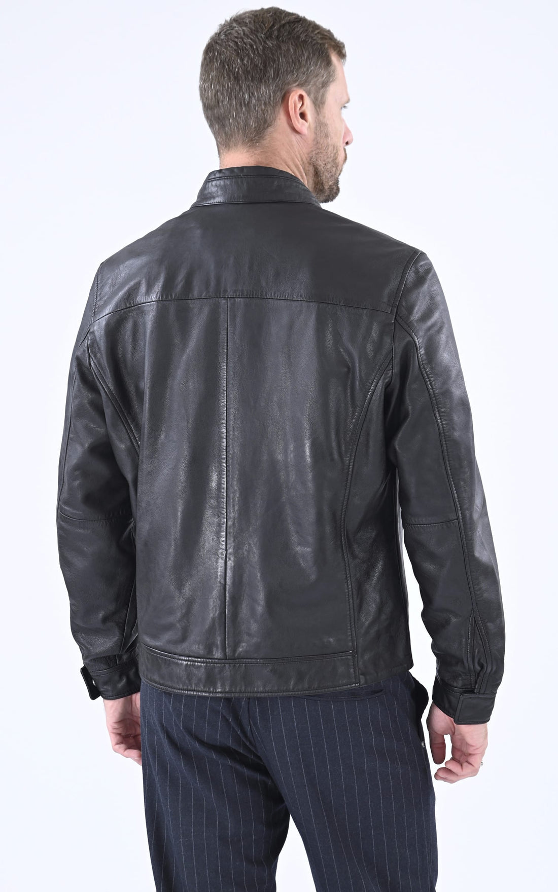 Blouson Cuir Homme Daytona 73, modèle Mercer 103391 de couleur noir