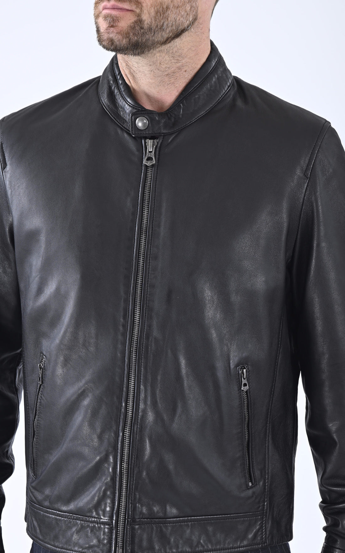 Blouson Cuir Homme Daytona 73, modèle Mercer 103391 de couleur noir