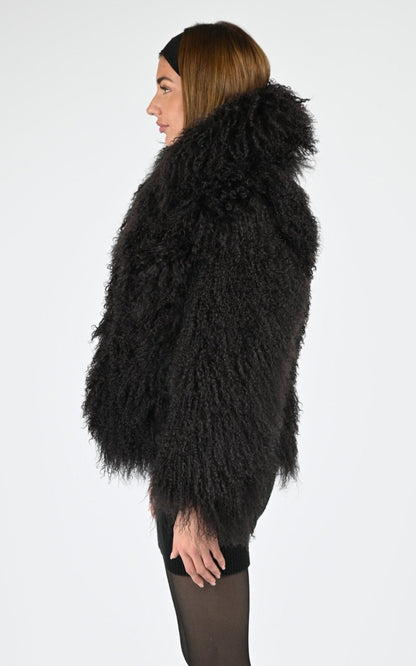 Veste Fourrure Femme Flo-Clo, modèle Miba de couleur moro
