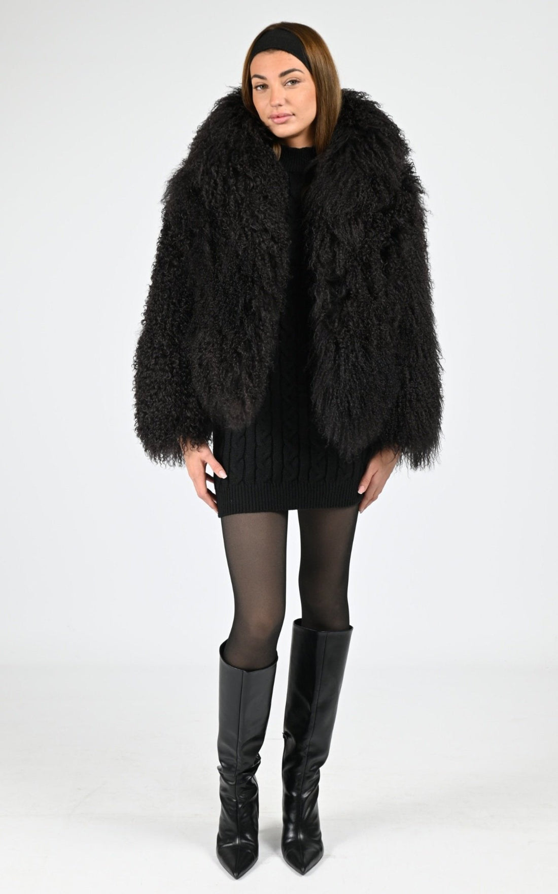Veste Fourrure Femme Flo-Clo, modèle Miba de couleur moro