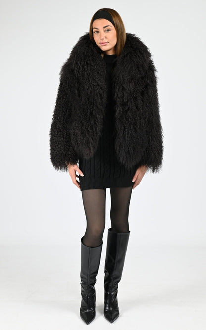 Veste Fourrure Femme Flo-Clo, modèle Miba de couleur moro