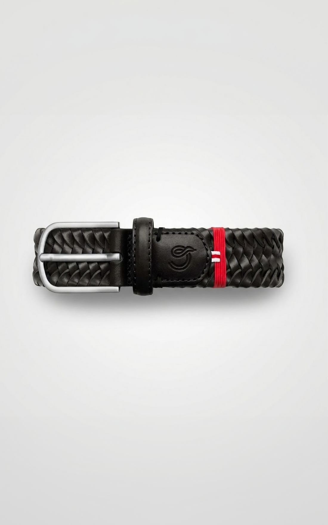 Ceinture tressée cuir Milano noir