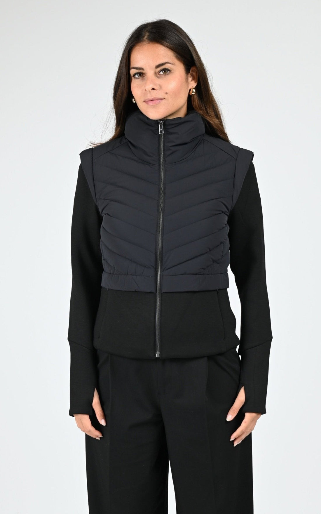 Gilet Textile Femme Soia &amp; Kyo, modèle Miriam de couleur black