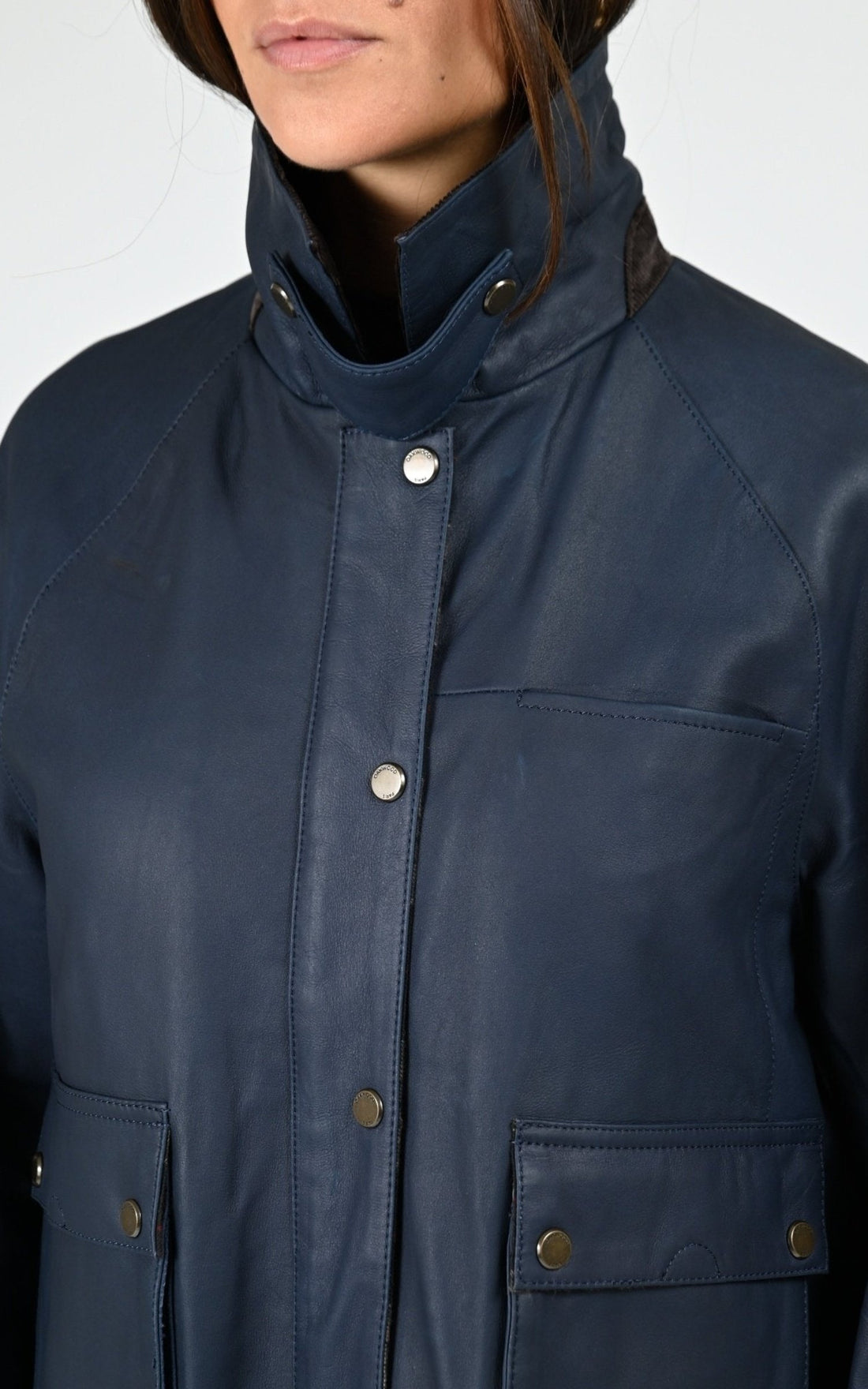 Veste Cuir Femme Oakwood, modèle Missouri 65076 de couleur dark blue 533