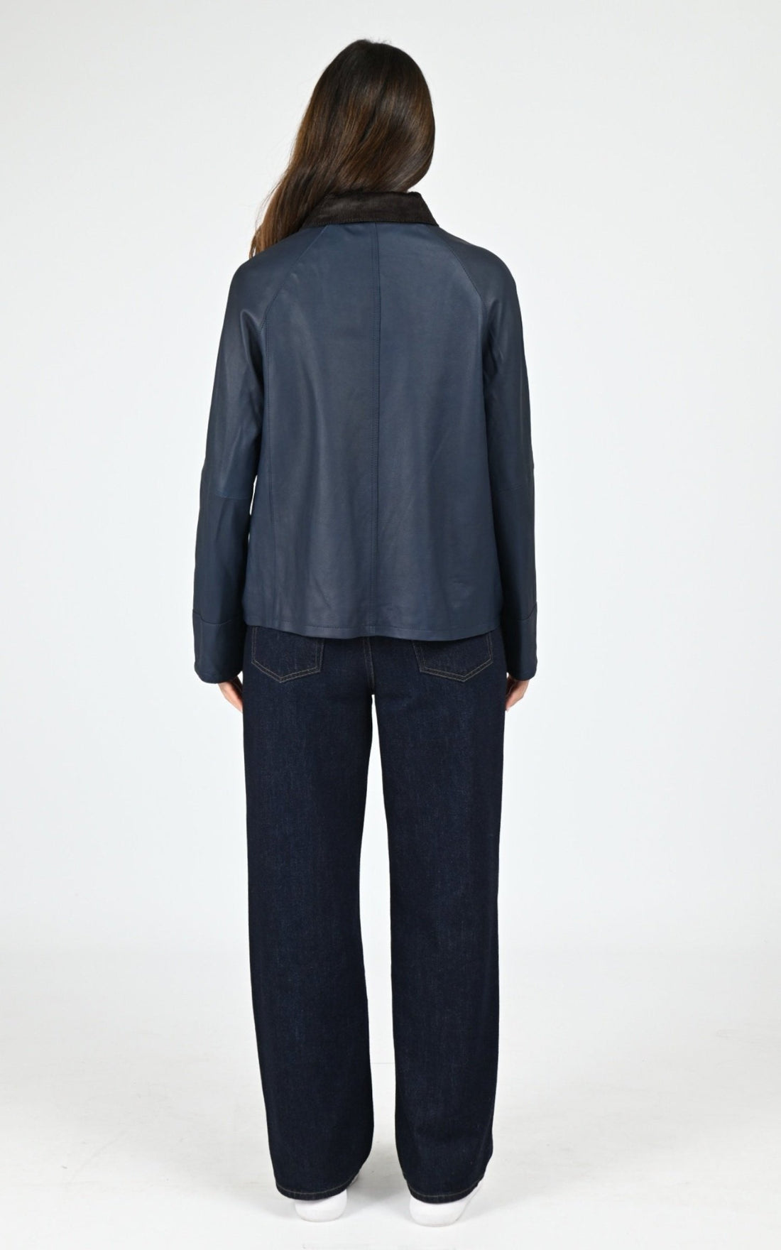 Veste Cuir Femme Oakwood, modèle Missouri 65076 de couleur dark blue 533