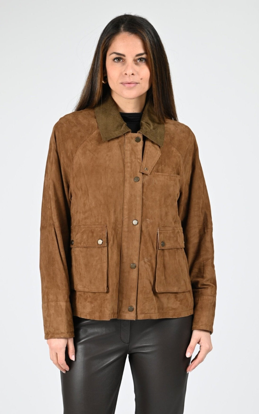 Veste Daim Femme Cuirco, modèle Missouri 65192 de couleur cognac 507
