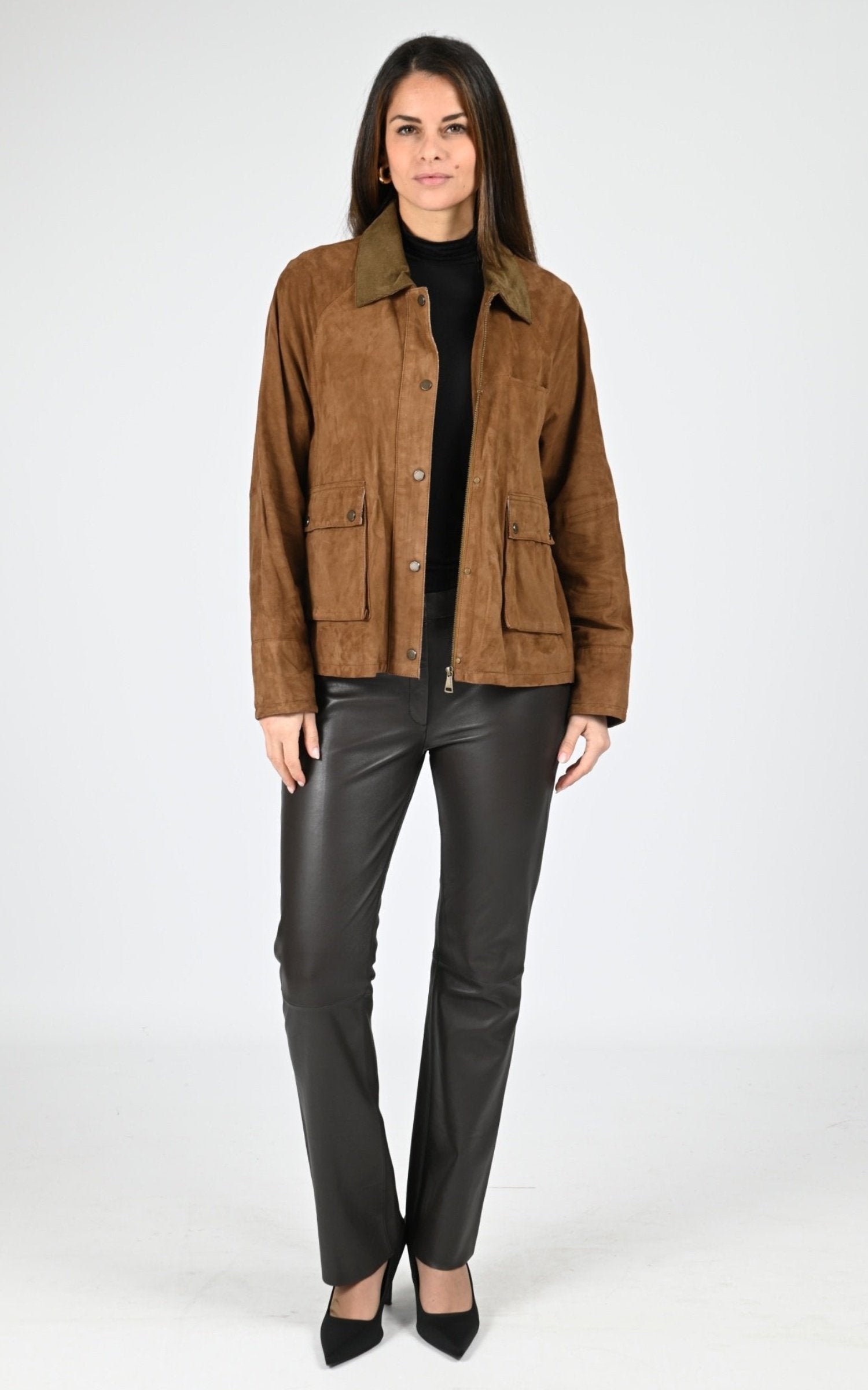 Veste Daim Femme Cuirco, modèle Missouri 65192 de couleur cognac 507 2