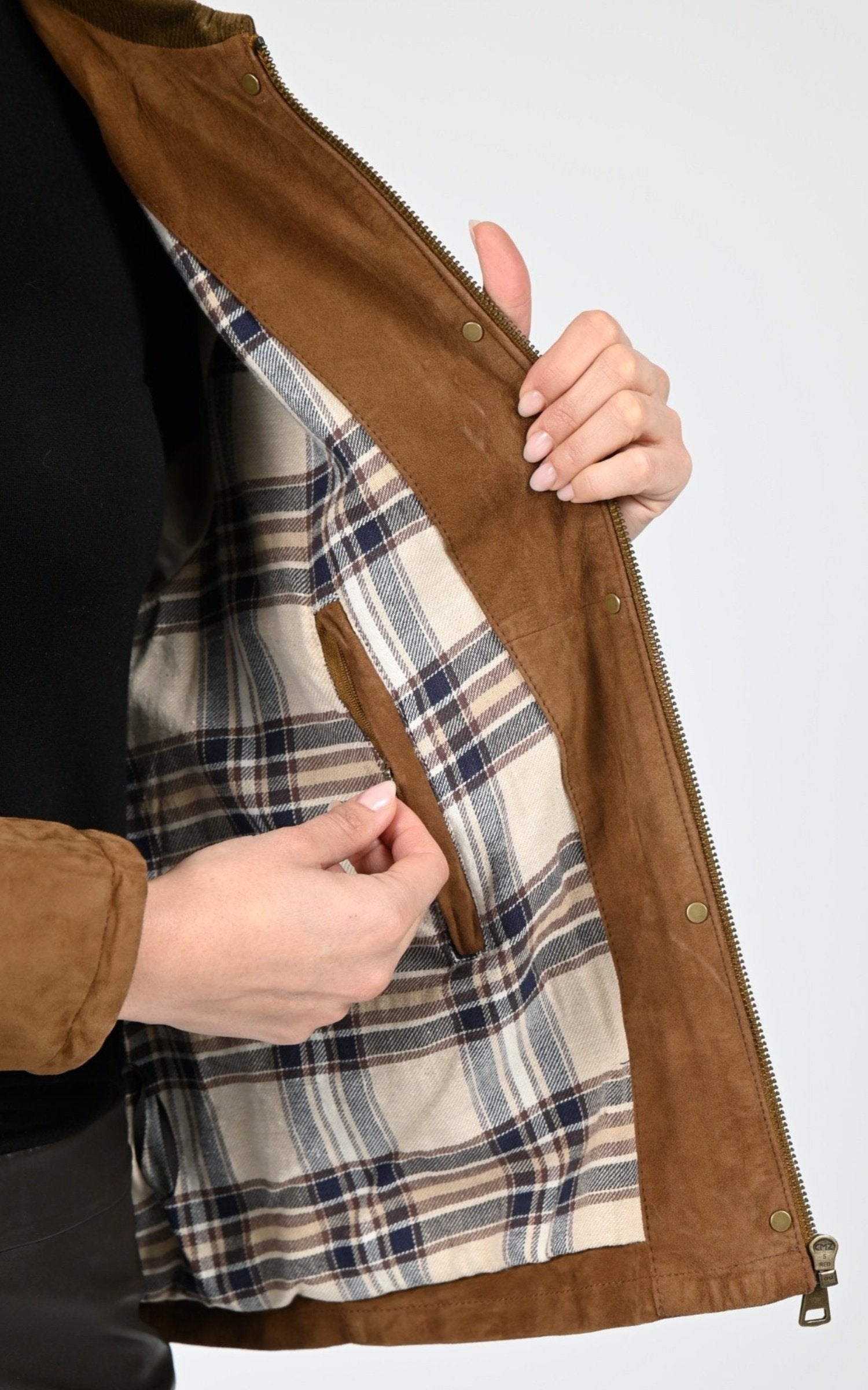 Veste Daim Femme Cuirco, modèle Missouri 65192 de couleur cognac 507 6