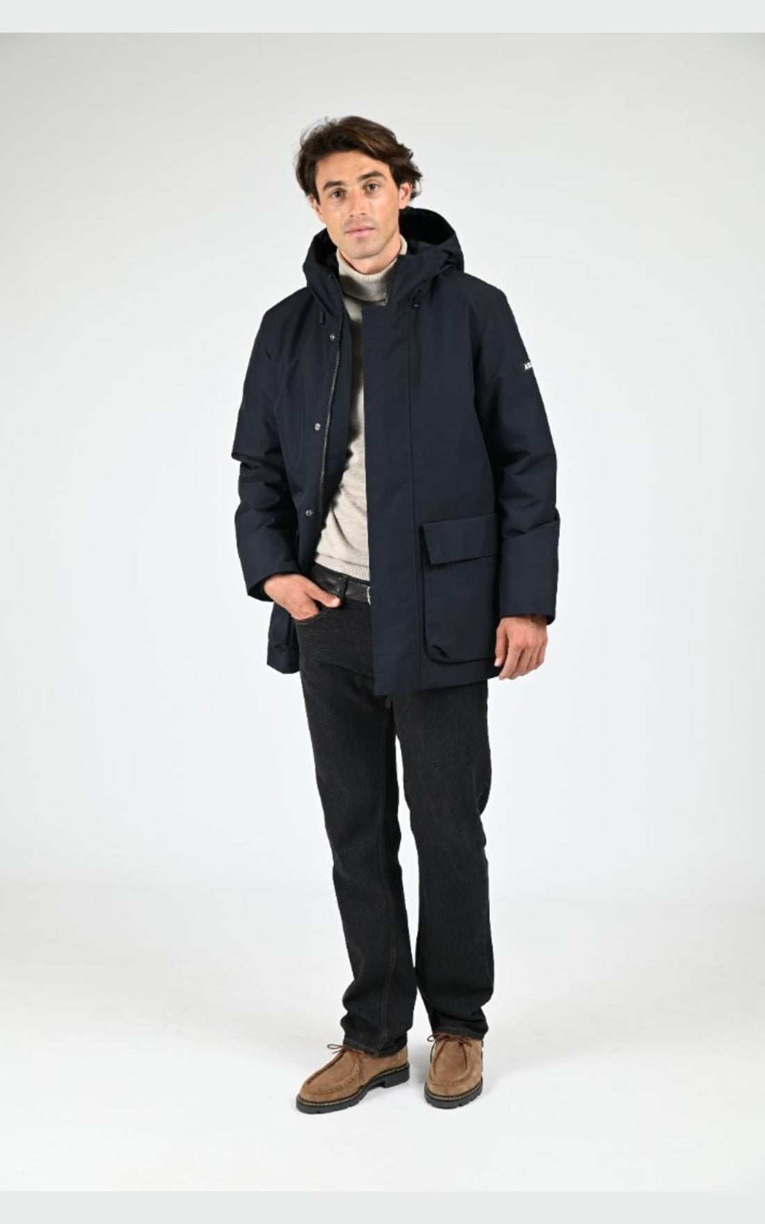 Parka Textile Homme Aigle, modèle Molespo aiw25moui001 de couleur noir