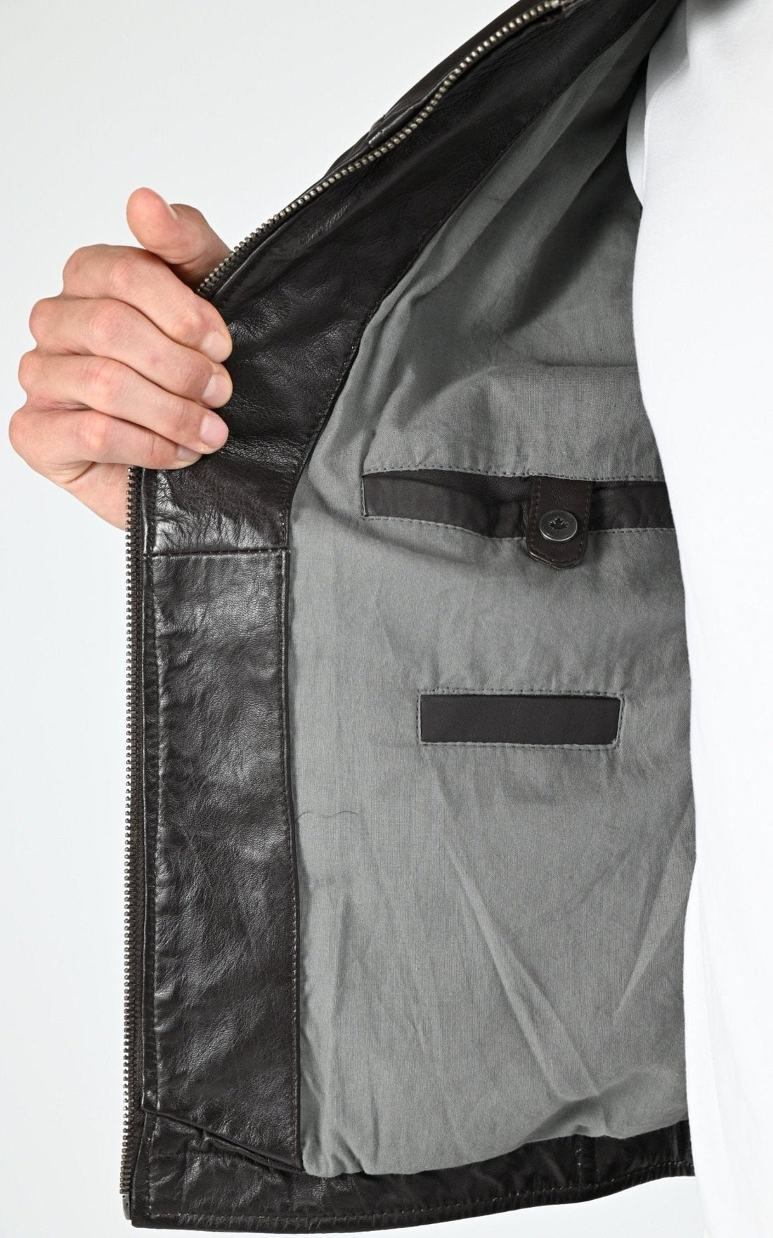 A &quot;MUMBAI&quot; Chocolat La Canadienne Blouson Homme interior photo