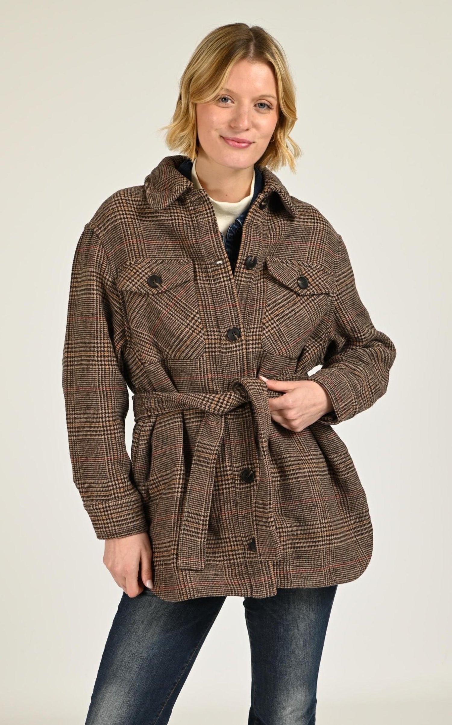 Surchemise Textile Femme La Petite Etoile, modèle Neddy de couleur marron 1