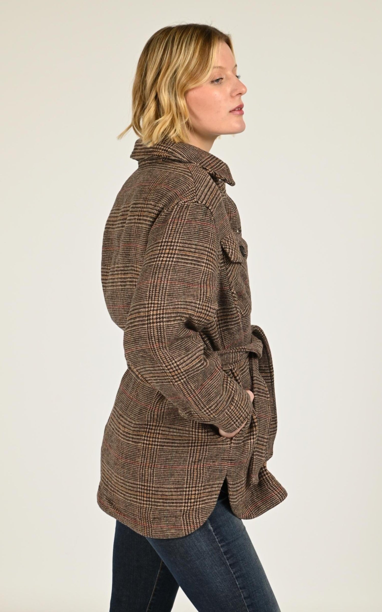 Surchemise Textile Femme La Petite Etoile, modèle Neddy de couleur marron 3