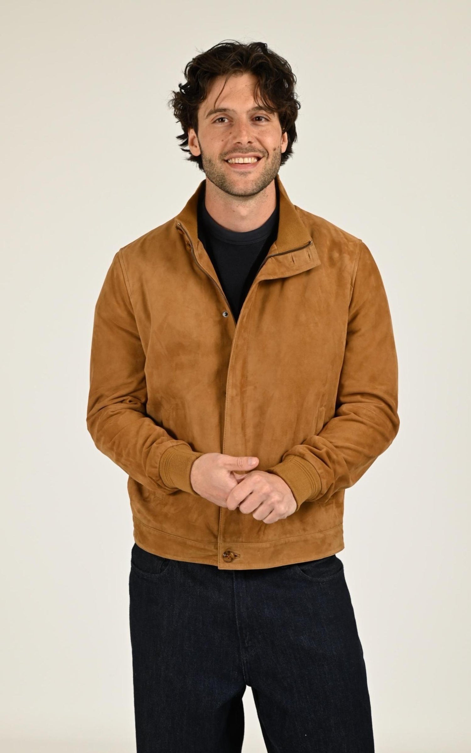 Blouson en daim Ziggy cognac 1
