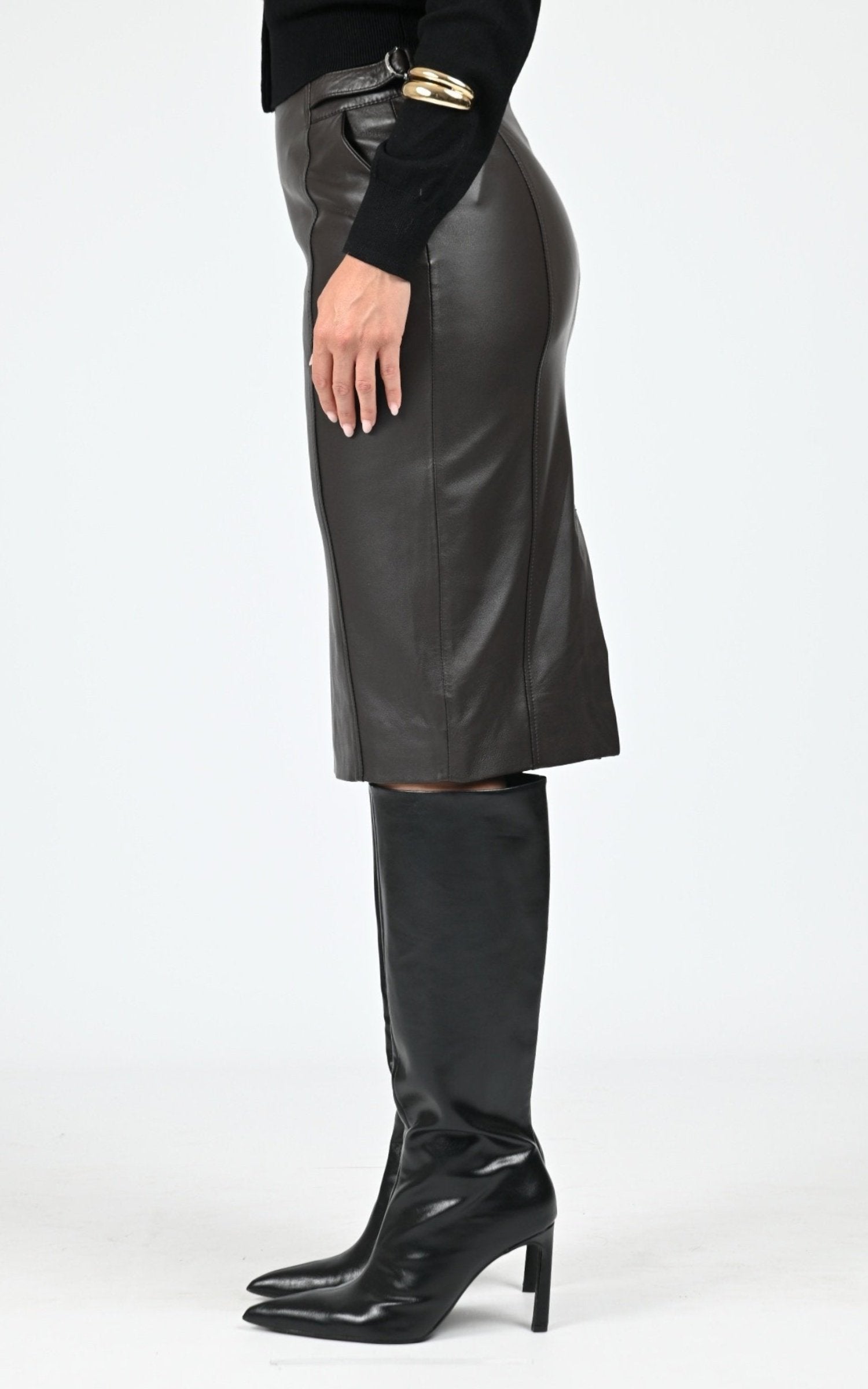 Jupe Cuir Femme Oakwood, modèle Next 64916 de couleur dark brown 504