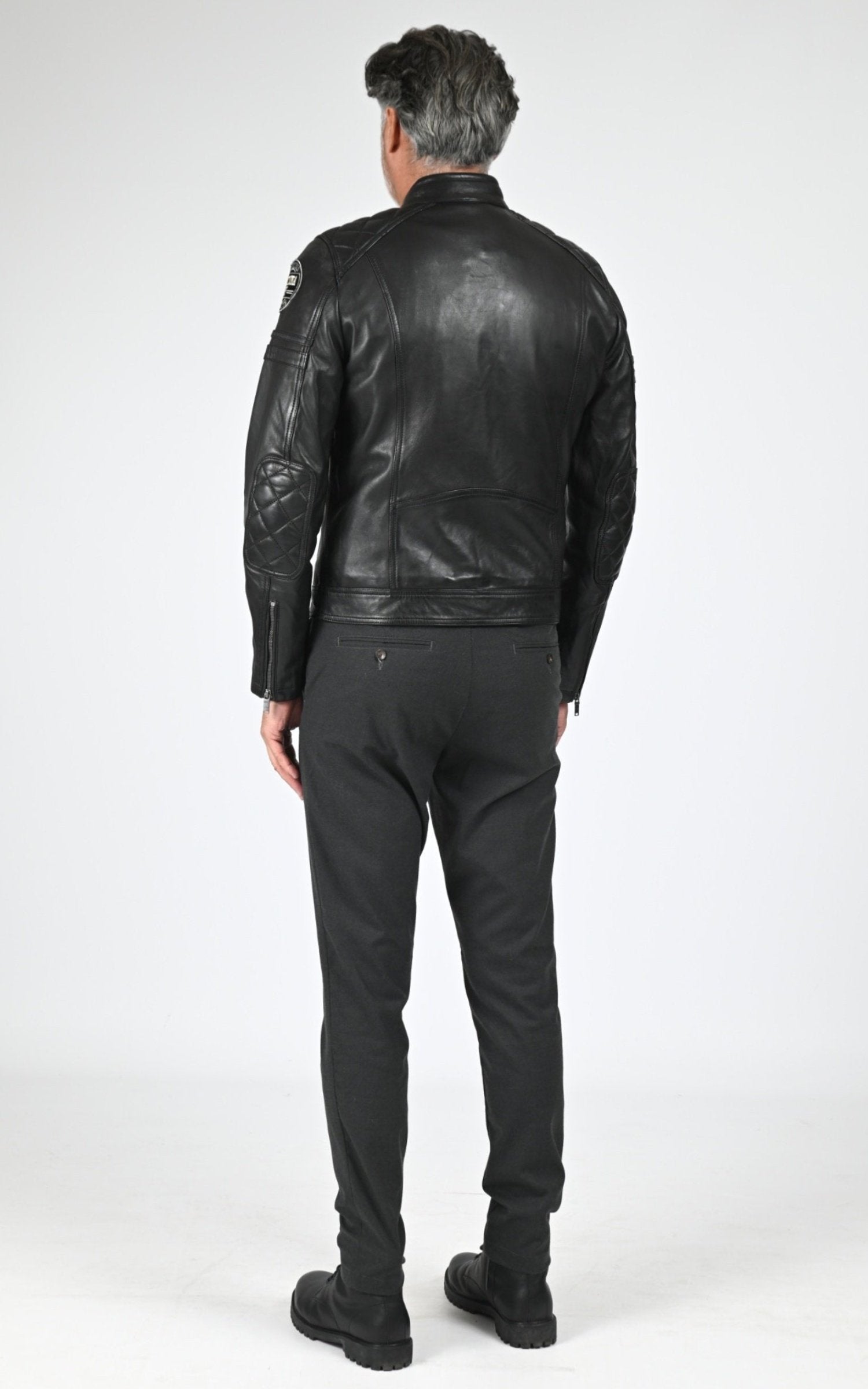 Blouson Cuir Homme Daytona 73, modèle Nieto 104382 de couleur black/black